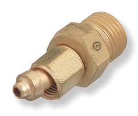 Radnor 106 B-Size Male To A-Size Female Left Hand Threaded Brass Acetylene/Fuel Gas Hose Adapter