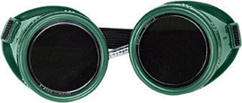 Radnor Welding Goggles With Green Hard Plastic Frame And Shade 5 Green 50mm Round Lens