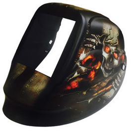 Radnor Nylon RDX Series Welding Helmet Shell With 5 1/4" X 4 1/2" Fliter Opening And Incinerator Graphics