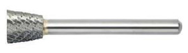 Radnor SN-41DC 3/32" Dia X 1/8" X 1/8" X 1 1/2" 10ยก Inverted Cone Double Cut Carbide Bur