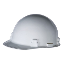 Radnor White SmoothDome Polyethylene SlottedCap Style Hard Hat With Ratchet Suspension