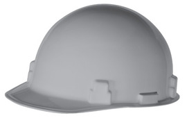 Radnor Gray SmoothDome Polyethylene Cap Style Hard Hat With Ratchet Suspension