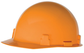 Radnor Hi-Viz Orange SmoothDome Polyethylene Cap Style Hard Hat With Ratchet Suspension