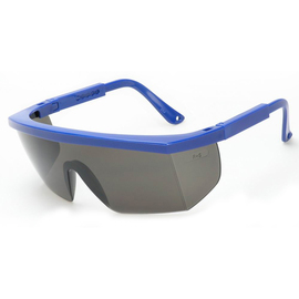 Radnor Retro Series Safety Glasses With Blue Frame, Gray Anti-Scratch Lens And Integrated Sideshields