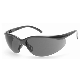 Radnor Motion Series Safety Glasses With Black Frame, Gray Polycarbonate Scratch Resistant Lens And Adjustable Temples
