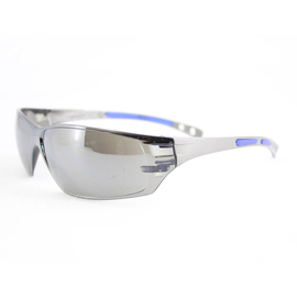 Radnor Cobalt Classic Series Safety Glasses With Charcoal Frame, Silver Mirror Lens And Flexible Cushioned Temples