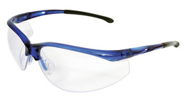 Radnor Select Series Safety Glasses With Blue Frame And Clear Anti-Scratch Lens