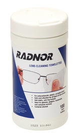 Radnor 5" X 8" Pre-Moistened Lens Cleaning Towelettes (100 Per Pull-Out Canister)