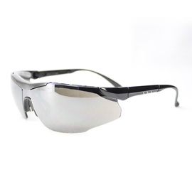Radnor Elite Plus Series Safety Glasses With Black Frame And Silver Mirror Lens