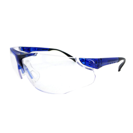Radnor Elite Series Safety Glasses With Blue Frame And Clear Lens