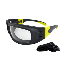 Radnor Panzerª Sealed Safety Glasses With Black And Yellow Frame And Clear Anti-Fog Lens