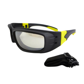 Radnor Panzerª Sealed Saety Glasses With Black And Yellow Frame And Clear Indoor/Outdoor Anti-Fog Lens
