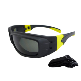 Radnor Panzerª Sealed Safety Glasses With Black And Yellow Frame And Gray Anti-Fog Lens