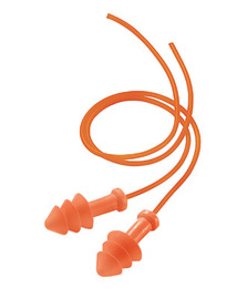 Radnor Multiple Use Triple Flange Orange Polyurethane And Foam Corded Earplugs (100 Pair Per Box)