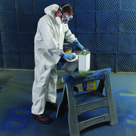 Radnor 2X White Pro-2 Microporous Film Laminated To Spunbond Polypropylene Disposable Coveralls With Front Zipper Closure