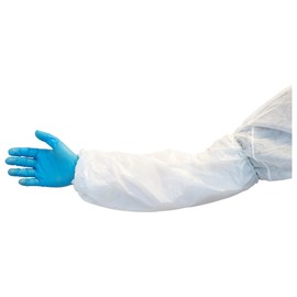 Radnor One Size Fits All White 18" Polyethylene Disposable Sleeve With Elastic At The Ends (1000 Each Per Case)