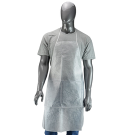 Radnor 28" X 36" White Spunbond Polypropylene Disposable Apron With Top Loop And Side Ties