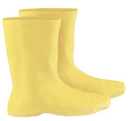 Radnor Large Yellow 12" Latex Hazmat Overboots With Ribbed And Textured Outsole