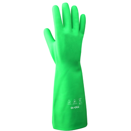 Radnor Size 7 Green 13" Flock Lined 15 mil Unsupported Nitrile Gloves With Sand Patch Finish