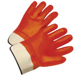 Radnor Large Orange PVC Jersey Lined Cold Weather Gloves With Safety Cuffs