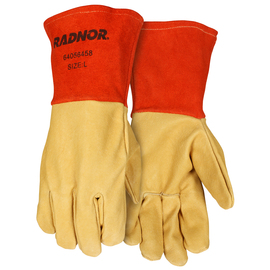Radnor Large Premium Grain Pigskin MIG/TIG Welders Glove With 4 1/2" Gauntlet Cuff