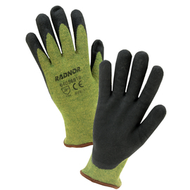Radnor X-Large 13 Gauge DuPontª Kevlar Brand Fiber, Stainless Steel And Nitrile Palm Coated Cut Resistant Gloves With Knit Wrist, Stainless Steel Lined And Black Foam Nitrile Coating