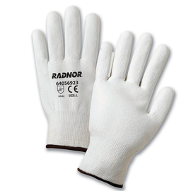 Radnor Small White 13 Gauge High Density Polyurethane Cut Resistant Gloves With Seamless Knit Wrist, Polyurethane Palm Coating And HPPE Shell