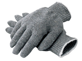 Radnor Large Gray Heavy Weight Polyester/Cotton Ambidextrous String Gloves With Knit Wrist