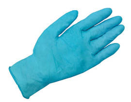 Radnor Medium Blue 9 1/2" 6 mil Industrial/Food Grade Latex-Free Nitrile Ambidextrous Non-Sterile Powdered Disposable Gloves With Textured Finish (100 Gloves Per Box)