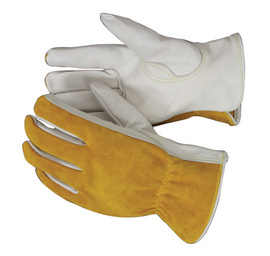Radnor Medium Premium Grain Split Back Cowhide Unlined Drivers Gloves With Keystone Thumb And Shirred Elastic Back (Carded)