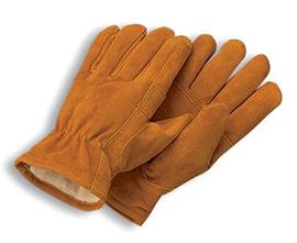 Radnor X-Large Brown Leather Thinsulate Lined Cold Weather Gloves With Keystone Thumb, Slip On Cuffs, Color Coded Hem And Shirred Elastic Wrist