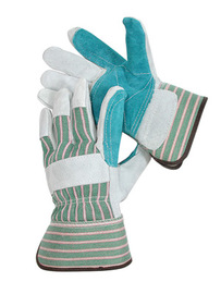 Radnor Medium Shoulder Grade Split Leather Palm Gloves With Safety Cuff, Double Leather On Palm, Index Finger And Thumb