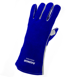 Radnor Large Blue 14" Premium Side Split Cowhide Cotton/Foam Lined Insulated Left Hand Welders Glove With Double Reinforced, Wing Thumb, Welted Fingers And Kevlar Stitching (Carded)