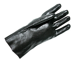 Radnor Large Black 12" Economy PVC Glove Fully Coated With Smooth Finish Palm