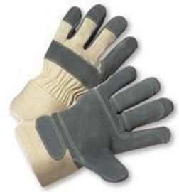 Radnor Large Premium Select Double Leather Palm Gloves With Safety Cuff, Double Leather Palm And Reinforced Index And Middle Finger