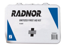 Radnor 10 Person Unitized First Aid Kit In Plastic Case