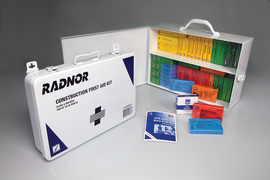 Radnor White And Black Metal Portable Or Wall Mounted 50 Person First Aid Kit