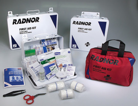 Radnor White And Black Metal Portable Or Wall Mounted 25 Person First Aid Kit