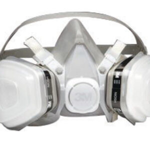 3M™ Medium Black Thermoplastic Elastomer Half Mask 5000 Series P95 Disposable Dual Cartridge Air Purifying Respirator With 4 Point Harness