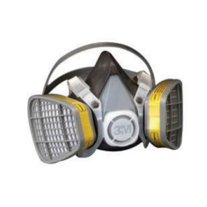 3M™ Large Yellow Thermoplastic Elastomer Half Mask 5000 Series Disposable Air Purifying Respirator With 4 Point Harness