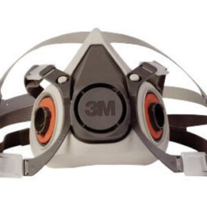 3M™ Small Gray Thermoplastic Elastomer Half Mask 6000 Series Reusable Standard Respirator With 4 Point Harness And Bayonet Connection