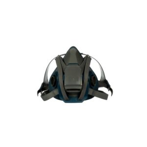 3M™ Large Gray And Teal Silicone And Nylon 6500 Series Half Facepiece Rugged Comfort Reusable Respirator With 4 Point Quick Latch Harness And Bayonet Connection