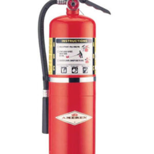 Amerex® 10 Pound Stored Pressure ABC Dry Chemical 4A:80B:C Steel Multi-Purpose Fire Extinguisher For Class A, B And C Fires With Anodized Aluminum Valve, Wall Bracket, Hose And Nozzle