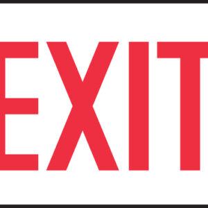 Accuform Signs® 7" X 10" Red And White 0.055" Plastic Admittance And Exit Sign "EXIT" With 3/16" Mounting Hole And Round Corner