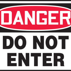 Accuform Signs® 7" X 10" Black, Red And White 0.040" Aluminum Admittance And Exit Sign "DANGER DO NOT ENTER" With Round Corner