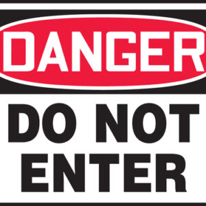 Accuform Signs® 7" X 10" Black, Red And White 0.055" Plastic Admittance And Exit Sign "DANGER DO NOT ENTER" With 3/16" Mounting Hole And Round Corner
