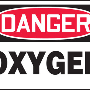 Accuform Signs® 7" X 10" Black, Red And White 0.040" Aluminum Chemicals And Hazardous Materials Sign "DANGER OXYGEN" With Round Corner