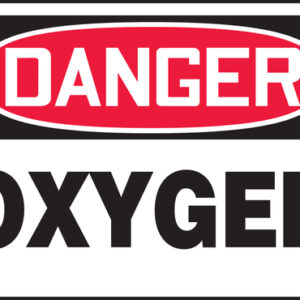 Accuform Signs® 7" X 10" Black, Red And White 4 mils Adhesive Vinyl Chemicals And Hazardous Materials Sign "DANGER OXYGEN"