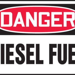 Accuform Signs® 7" X 10" Black, Red And White 0.040" Aluminum Chemicals And Hazardous Materials Sign "DANGER DIESEL FUEL" With Round Corner