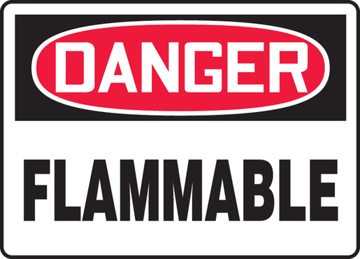 Accuform Signs® 10" X 14" Black, Red And White 0 Accuform Signs® 10" X 14" Black, Red And White 0.040" Aluminum Chemicals And Hazardous Materials Sign "DANGER FLAMMABLE" With Round Corner